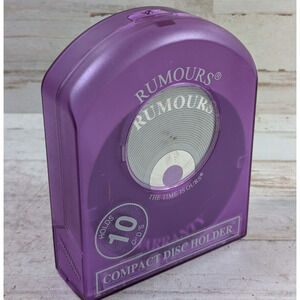 Rumours CD Holder Case Translucent Clear Purple Rigid Clamshell 10-Disk VTG Y2K
